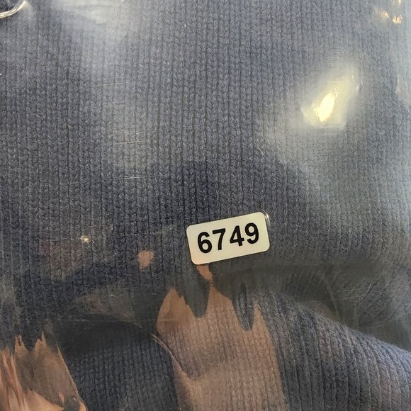 Mens Chaps Blue Knitted Vest Jacket Brown Suede Accents Full Zip Sleeveless XXL - Picture 10 of 10